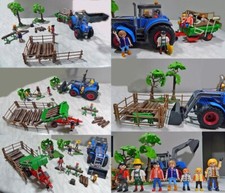 PLAYMOBIL COUNTRY: 7 PERSONAGGI con TRATTORE e ATTREZZIATURE VARIE - COME FOTO