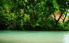 Landscape nature river greece trees green spring water Custom Gaming Mat Desk