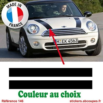 ABCOUPES STICKERS 2 Bandes Capot pour Mini Cooper - Autocollants Stickers - 146