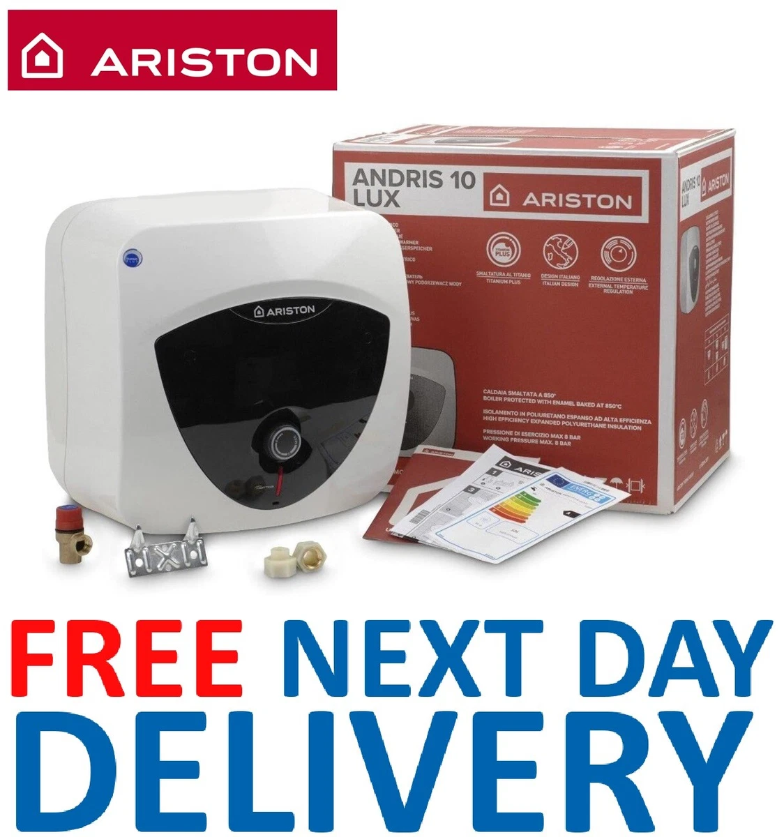 Ariston Andris Lux 10L Under-Sink Unvented Electric Water Heater, 2kW  3100306 | eBay