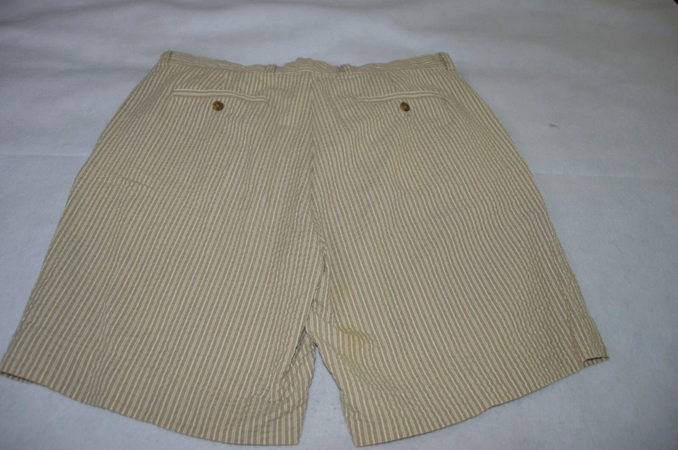 Pantalones Cortos Pusser Para Hombre 38 Caqui Estilo Isla Chino Seersucker Rayas Foto 2 de 4