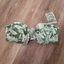 NWOT Shade Shore Green Print Bikini Top Size 38DD
