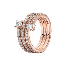 Pandora Spiralring Dreifach Zirkonia Rosé Ve...