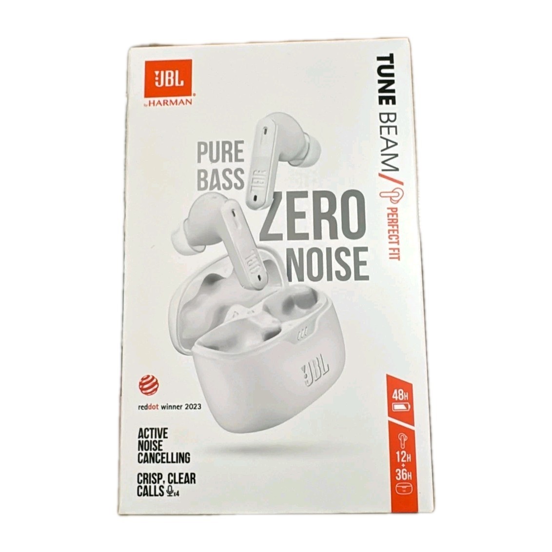 Genuine JBL  Tune Beam Pure Bass Wireless Bluetooth Earbuds,Earphones White New 