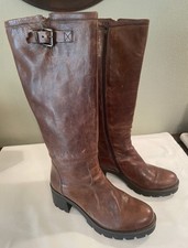 RRP £249! Celtic & Co Women’s Antique Brown Leather Biker Knee Boots