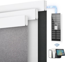 Smart Motorized Blackout Blinds with Remote Solar Panel, 46"x72