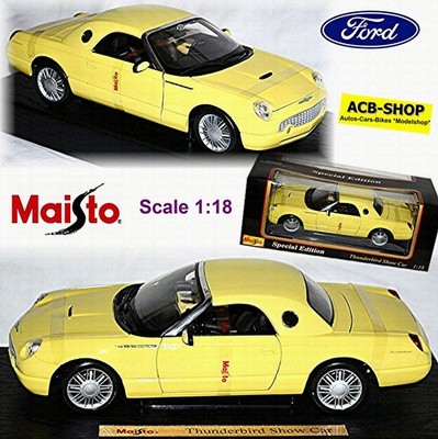 Ford Thunderbird Retro-Birds Roadster + HardTop 2002-05 gelb 1:18 Maisto 50336