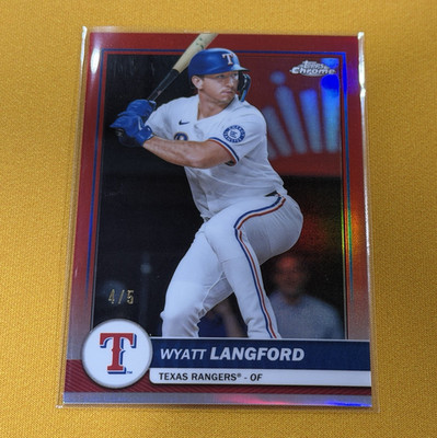 Topps 2026 Topps Chrome Flagship Wyatt Langford Texas Rangers #14 Red /5