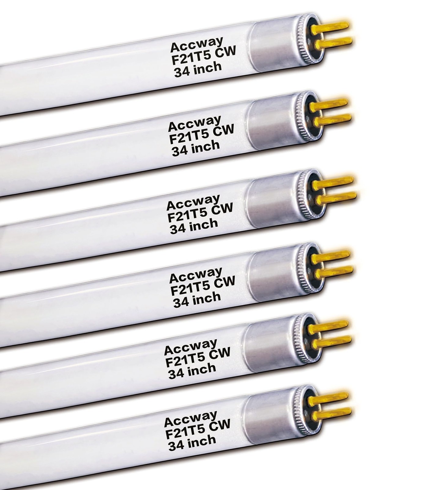 6pack F21T5/841 34 inch Cool White Fluorescent Light Bulb, 21Watt 4100K Neutr...