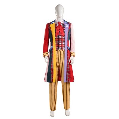 Doctor Who 6th Doctor Windbreaker Coat Shirt Pants Tie Cosplay Costume Full Set