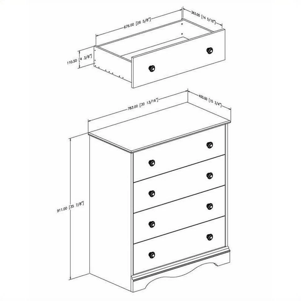 South Shore Angel 4 Drawer Chest in White - Image 3 of 3