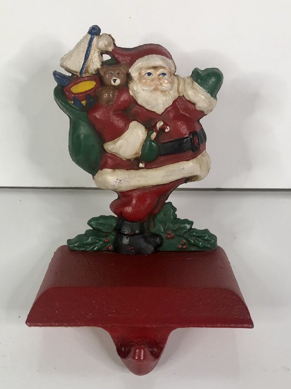 Midwest Importers Cannon Falls Santa Stocking Holder Cast Iron Made In Taiwan