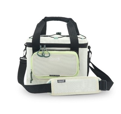 Coleman XPAND 16-Can Soft Side Cooler Beige Mesh Pockets Bungee Padded Strap NWT