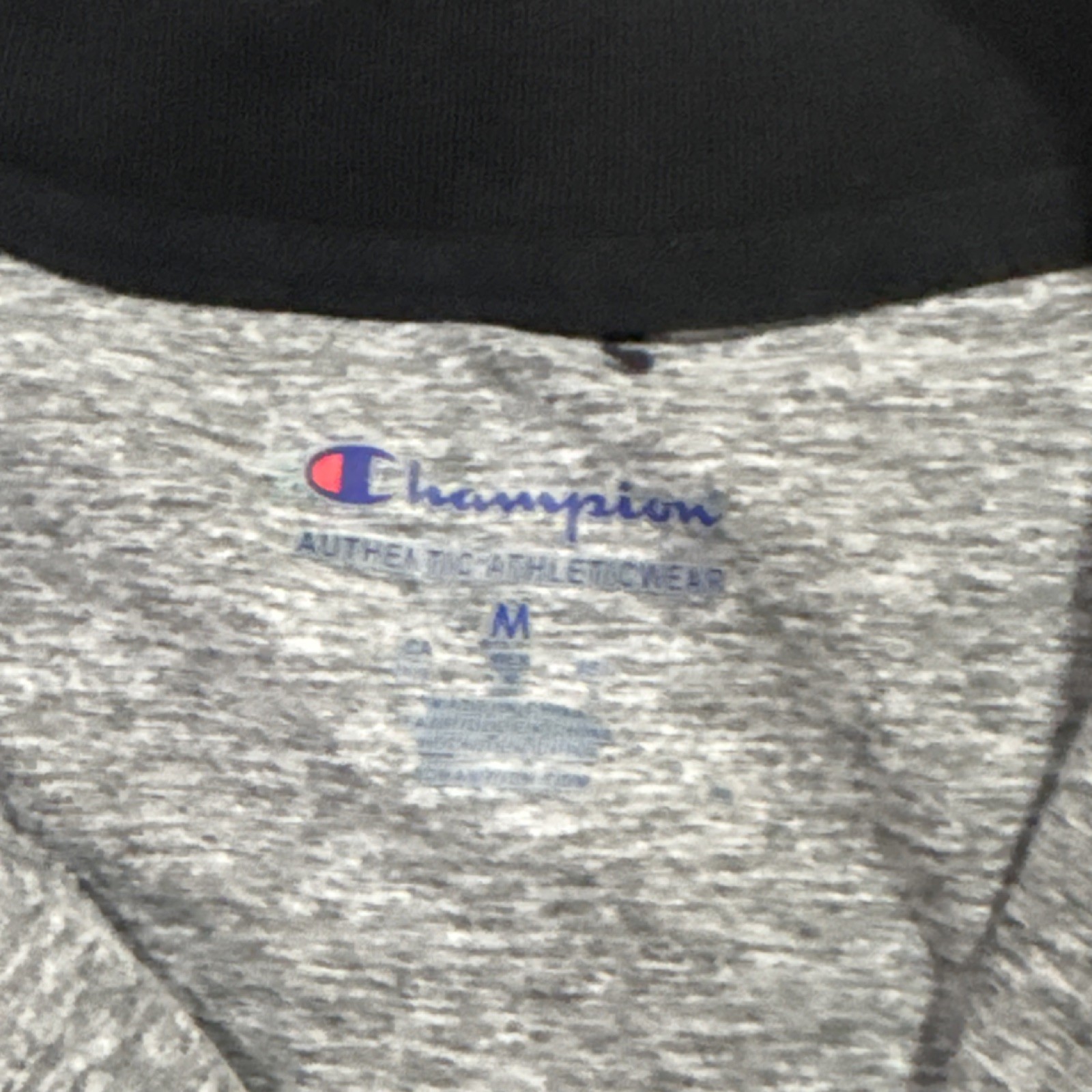 Champion Men's Gray Solid 1/4 Zip Mock Neck Long Sleeve Polyester Top M image 2