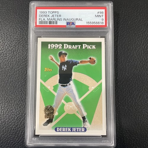 1993 Topps #98 Derek Jeter Florida Marlins Inaugural RC Rookie PSA 9 Mint HOF