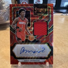 2023 Panini Select Rookie Jersey Red Wave Prizm Amen Thompson #RJ-AMN Auto