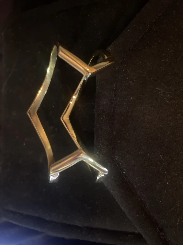 Vera Bradley Gold Sparkling Crystal Chevron Open Cuff Bangle Bracelet - Image 4 of 4