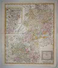 Hessen Pfalz Oberrheinischer Kreis Kupferstichkarte 1786 G&uuml;ssefeld
