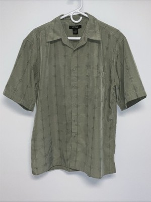 GNW Short Sleeve Button Up Shirt Men s Large Green