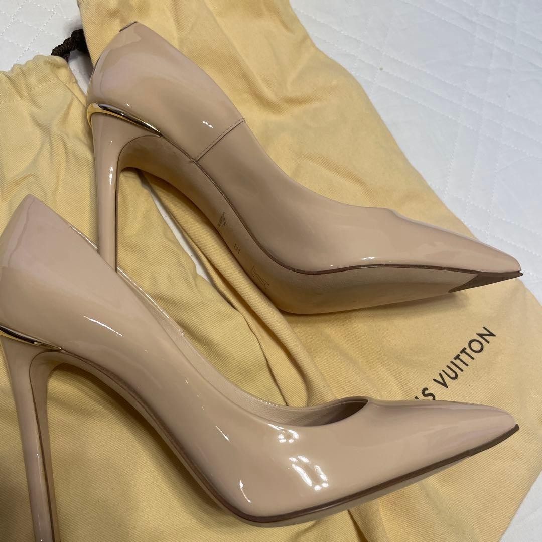 LOUIS VUITTON Pumps Heel Leather Beige EU35/US5 120399c thumbnail 24