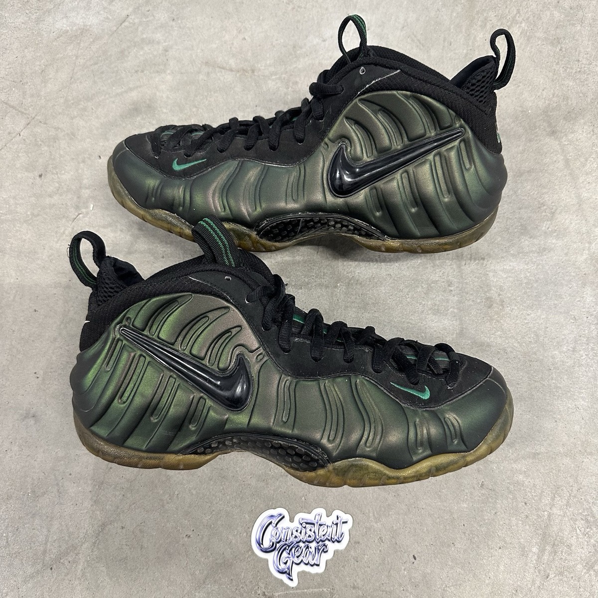 シューズ(男性用) Nike Foamposite Pro  Green 29cm Nike Air Foamposite Pro Obsidian Black Green Mens Shoes 624041 402