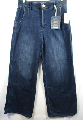 -NWT Democracy ''Ab'' Solution Skyrise Wide Leg Women's Jeans Indigo Sz 8