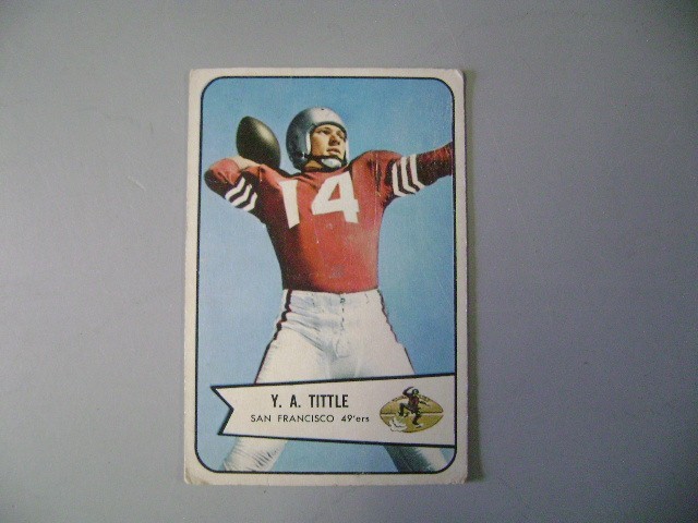 1954 BOWMAN FOOTBALL CARD, YA TITTLE 42 SAN FRANCISCO 49ERS