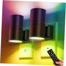 Night Lights Plug into Wall 11-Color Changing 2 Pack Black remote control-RGB