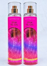 2 Bath  Body Works PINK TIE DYE Fragrance Mist Body Spray 8 oz