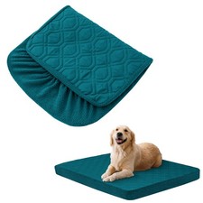 Waterproof Quilted Washable Dog Bed Cover 40x32 Inches Peacock Green