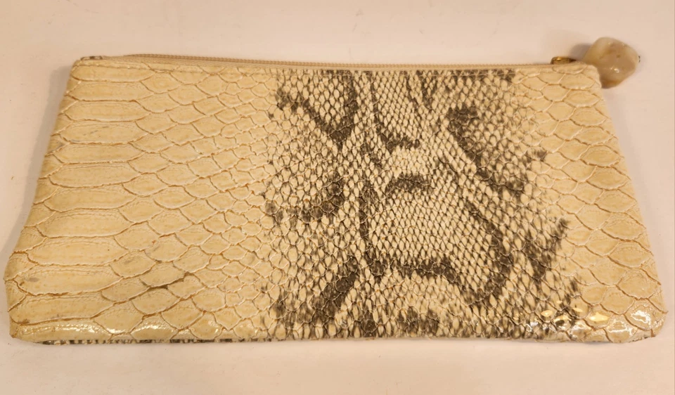 SOHO London Нью-Йорк косметичка крокодила текстурированный с белый 9» молнии - Изображение 3 из 4