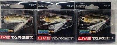 (3) Live Target Flutter Spoons, Sardine  Silver/Bronze 3/4 oz 2-1/2'' 60SK205