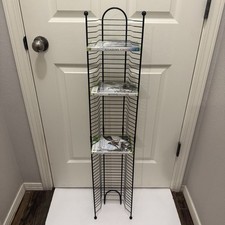 42 Inch Metal DVD / Game Storage Rack Tower Holds 52 Discs Wire Stand Vintage