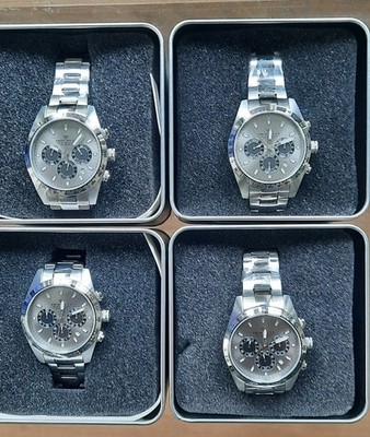 4 Uhren Herren Edelstahl Armbanduhr Harken  Wasserdicht Quarzuhr Datum