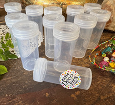 20 JARS Clear Plastic Container Caps Lids 1 ounce 30ml 3314 DecoJars EZ pour NEW