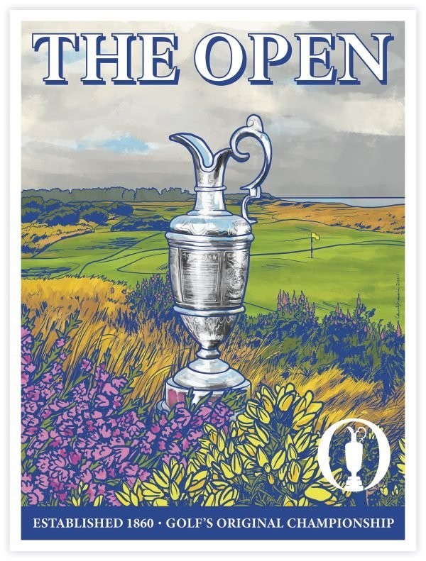 Lee Wybranski Limited Edition British Open Evergreen Golf Poster