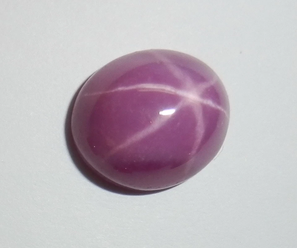 Opaque Star Ruby Oval 12x10 mm Cabochon 6 Rayed Lab-created Stone 3 pieces Lot - Image 2 of 4