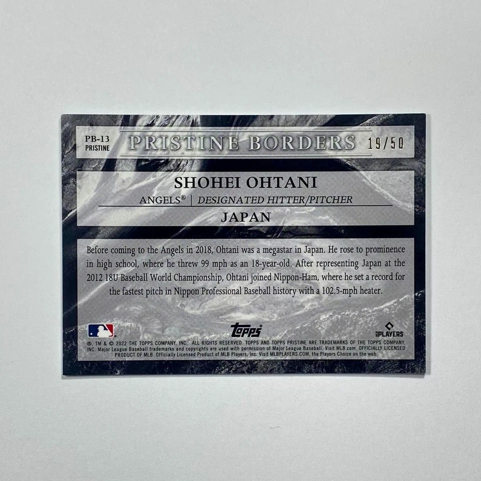 SHOHEI OHTANI 2022 Topps Pristine Gold Refractor /50 Borders Rare SP - Image 2 of 2