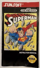 Superman (Sega Genesis, 1992) Cartridge and Manual Authentic Tested & Working
