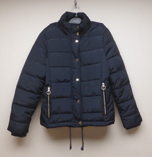 Top Shop Dark Navy Blue Size 10 Padded Jacket  Detachable Hood  Short