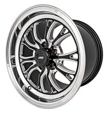 JEGS SSR Spike Wheel [Size: 15" x 10"] Polished Lip with Black Milled Spokes