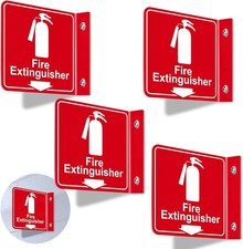 Fire Extinguisher Sign,4 Pack 6" Polished Acrylic Fire Extinguisher Signs with..