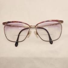 Vintage LUXOTTICA Eyeglasses FRAMES ITALY GOLD Floralburst 58  12  130.