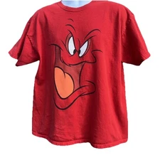 VTG Y2K Gossamer Looney Tunes red T Shirt Mens XL Six Flags  face