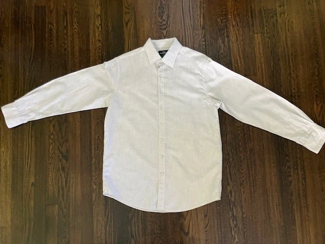 Новый с Ярлыками RODD & GUNN Sports Fit 100% льняной розовый синий в полоску длинным рукавом рубашка Sz M - Изображение 3 из 4