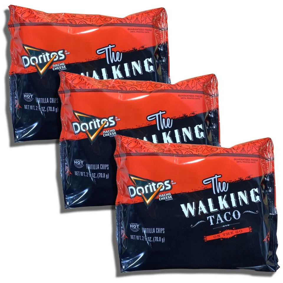 Chips de queso Nacho Doritos The Walking Taco - sabor crujiente y audaz 2,5 onzas 9 pa Foto 2 de 4