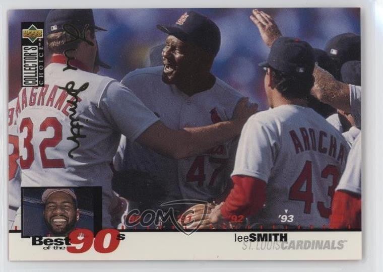 1995 Collector's Choice Best of the 90s Gold Foil Signature Lee Smith HOF w7p