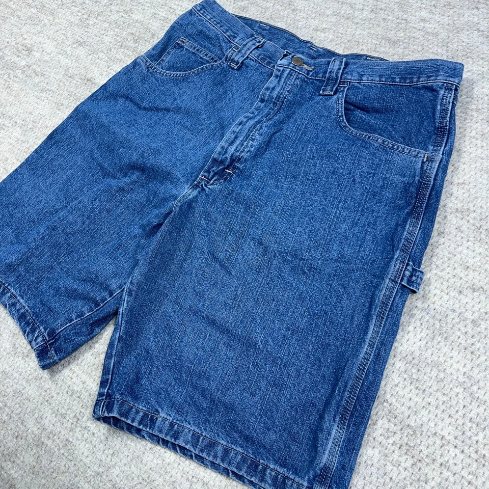 Pantalones Cortos De Colección Y2K Wrangler Hombres 34 Carpintero Sueltos Pantalones Cortos Ropa de Trabajo Lavado Mediano A83 Foto 4 de 4