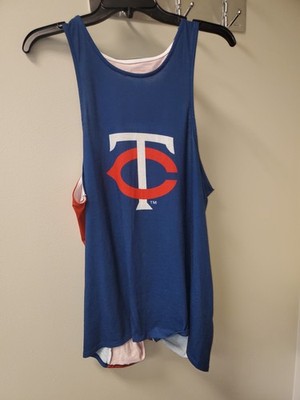 2XL MN Twins Split/Open/Tie Back Blue/Red Tank W/Design Front/Back GEN MERCH