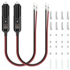 2 Pack 12V Fuse Cigarette Lighter Male Plug with 16 AWG Wire, Car Replacement...